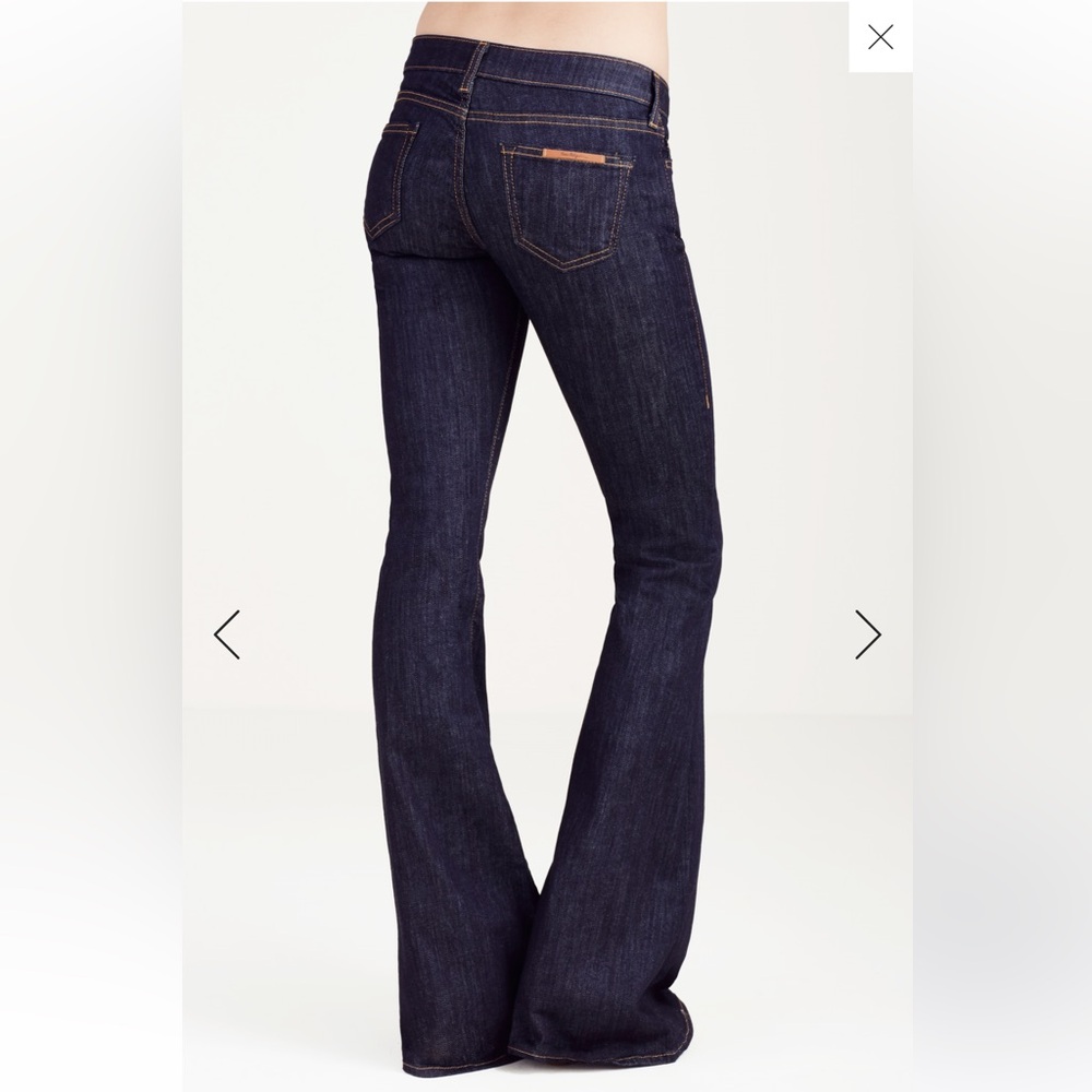 True Religion Carrie Low Rise Dark Blue Flare Jeans - Picture 3 of 16